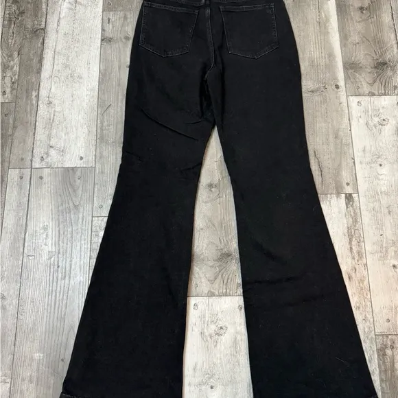 TALL Madewell Jeans Womens Solid Black Denim Perfect Vintage Flare 27T