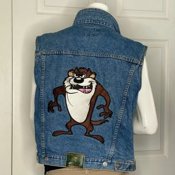 Tasmanian Devil Jeans Denim Large Applique District Gasoline 90s Vintage Large
