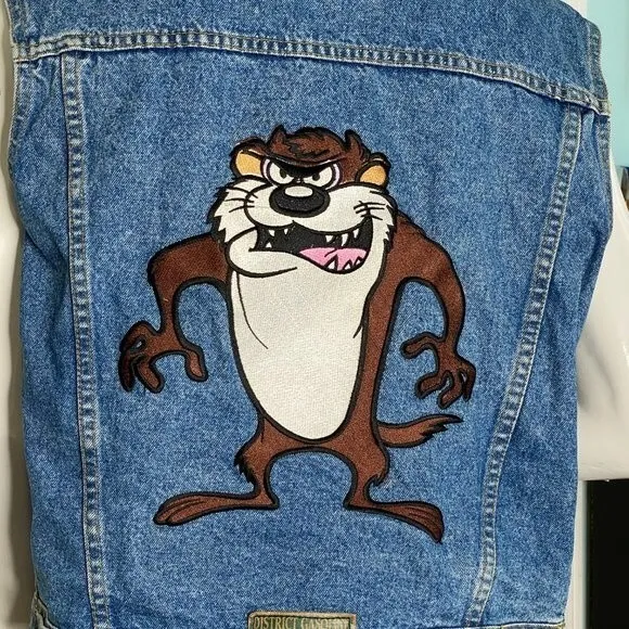 Tasmanian Devil Jeans Denim Large Applique District Gasoline 90s Vintage Large
