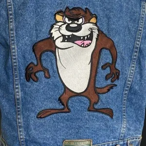 Tasmanian Devil Jeans Denim Large Applique District Gasoline 90s Vintage Large