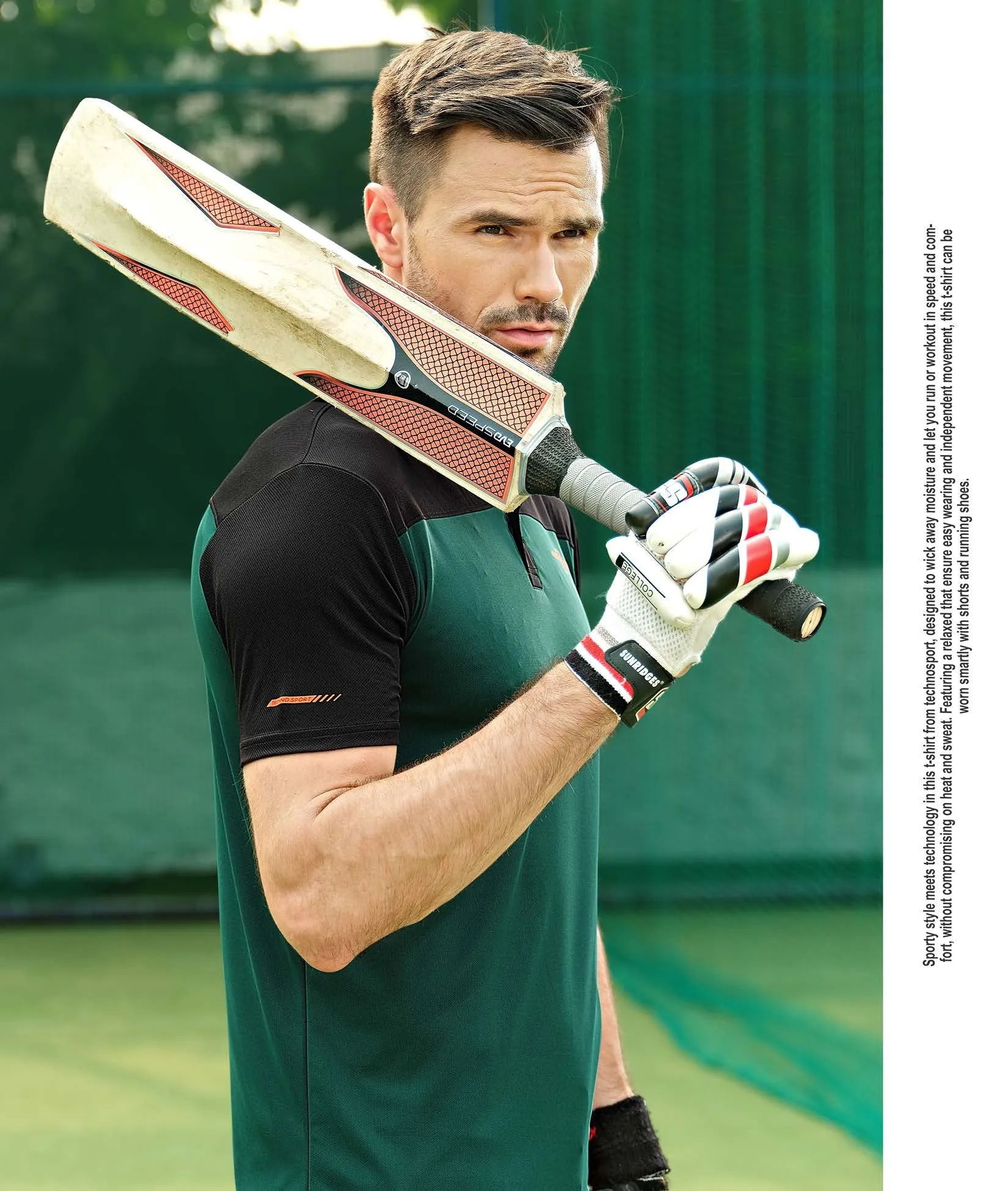 TechnoSport Polo Neck Half Sleeve Dry Fit T Shirt for Men OR-13 (Green)