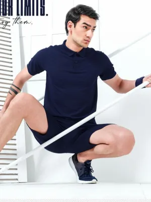 TechnoSport Polo Neck Half Sleeve Dry Fit T Shirt for Men OR-51 (Navy Blue)