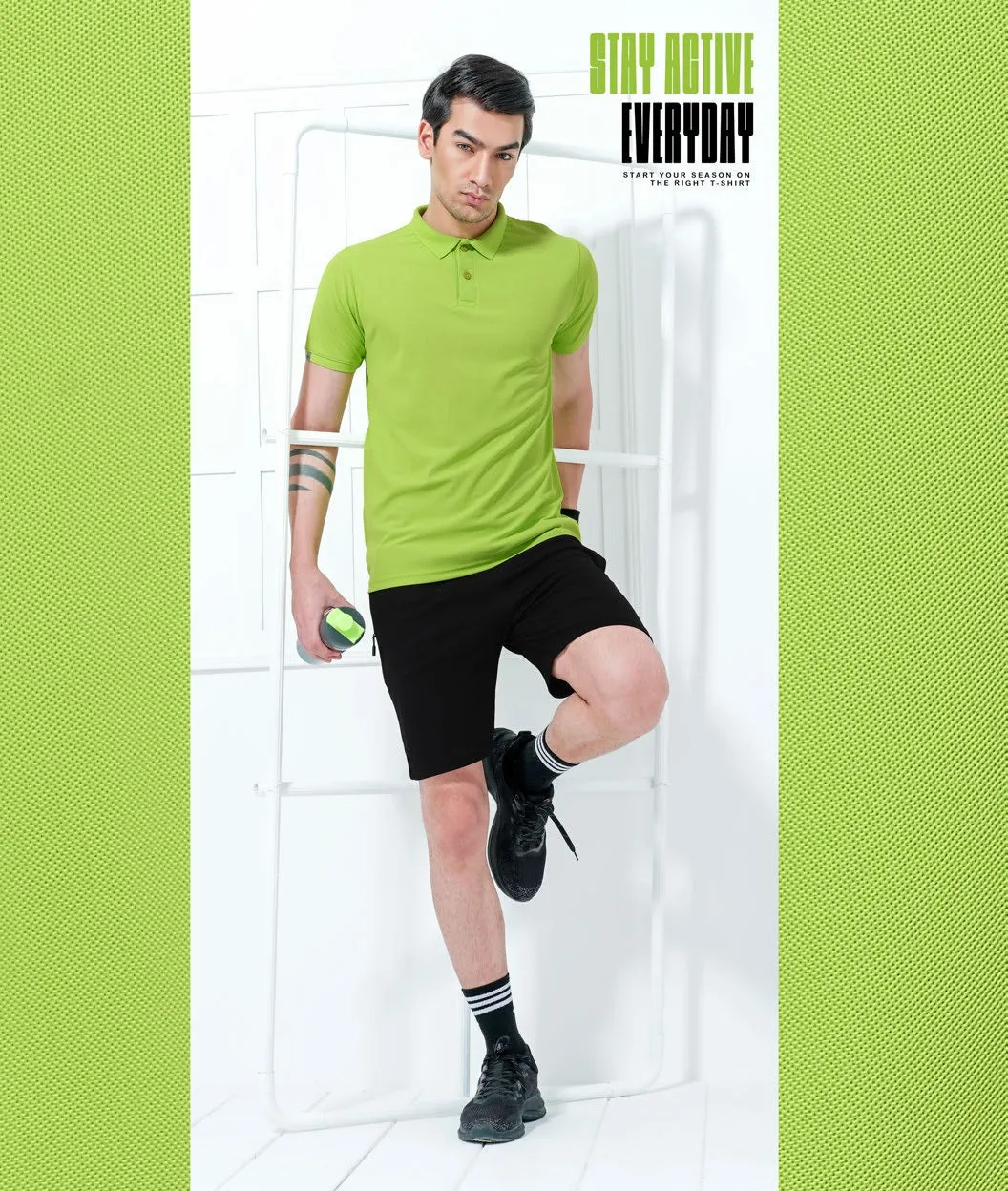 TechnoSport Polo Neck Half Sleeve Dry Fit T Shirt for Men OR-51 Pack of 3