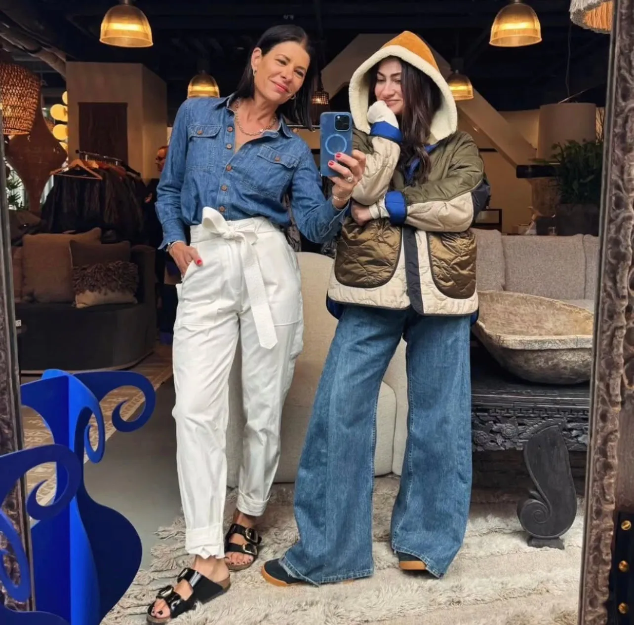 The Freya Wide Leg Jean in Blue by E.L.V. Denim