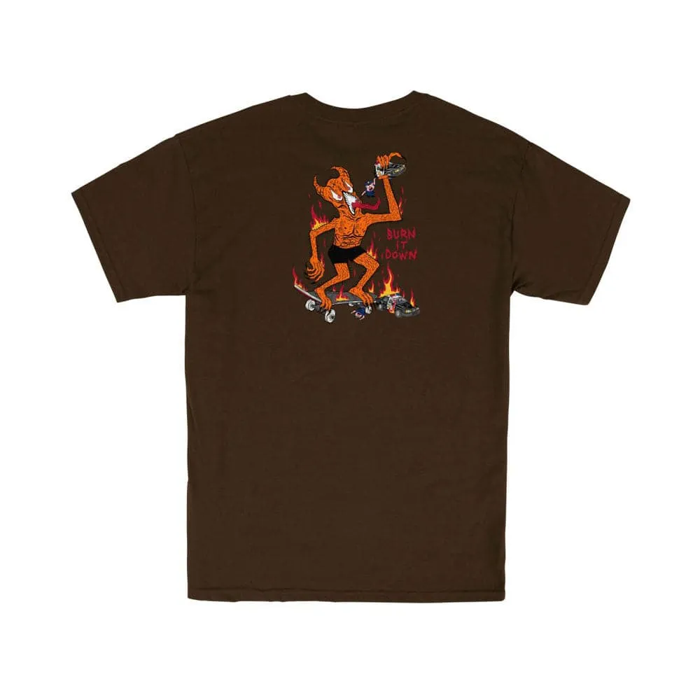 Thrasher 'Burn It Down' T-Shirt (Dark Chocolate)