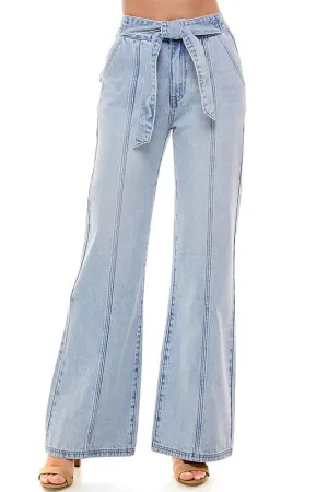 TIE WAIST STRAIGHT JEAN