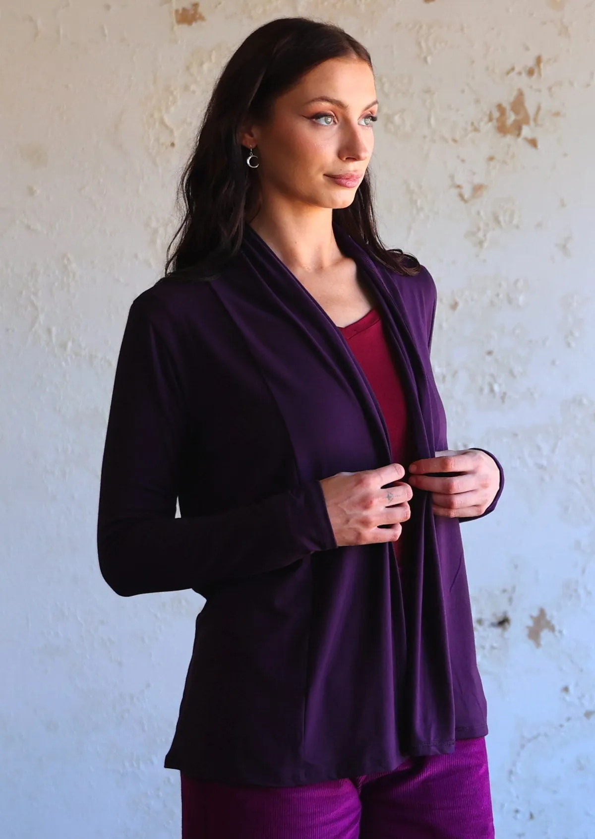 Timeless Cardi Dark Purple