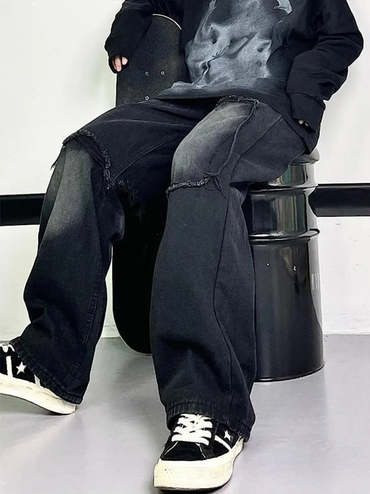 TrendMeister Ripped Jeans: Herren Weite Bein Jeans