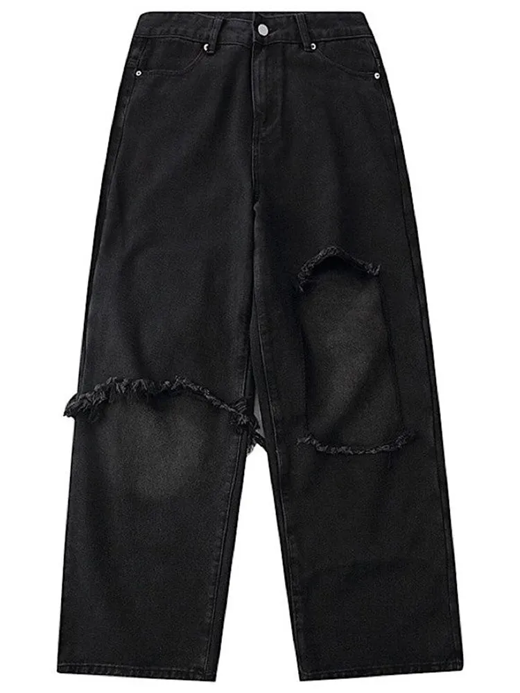TrendMeister Ripped Jeans: Herren Weite Bein Jeans