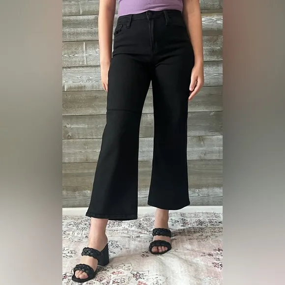 TRENDY! just black denim the classic wide leg jeans black BP239J-A-BLK