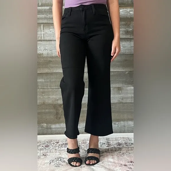TRENDY! just black denim the classic wide leg jeans black BP239J-A-BLK
