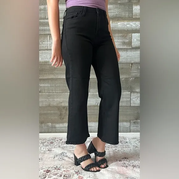 TRENDY! just black denim the classic wide leg jeans black BP239J-A-BLK