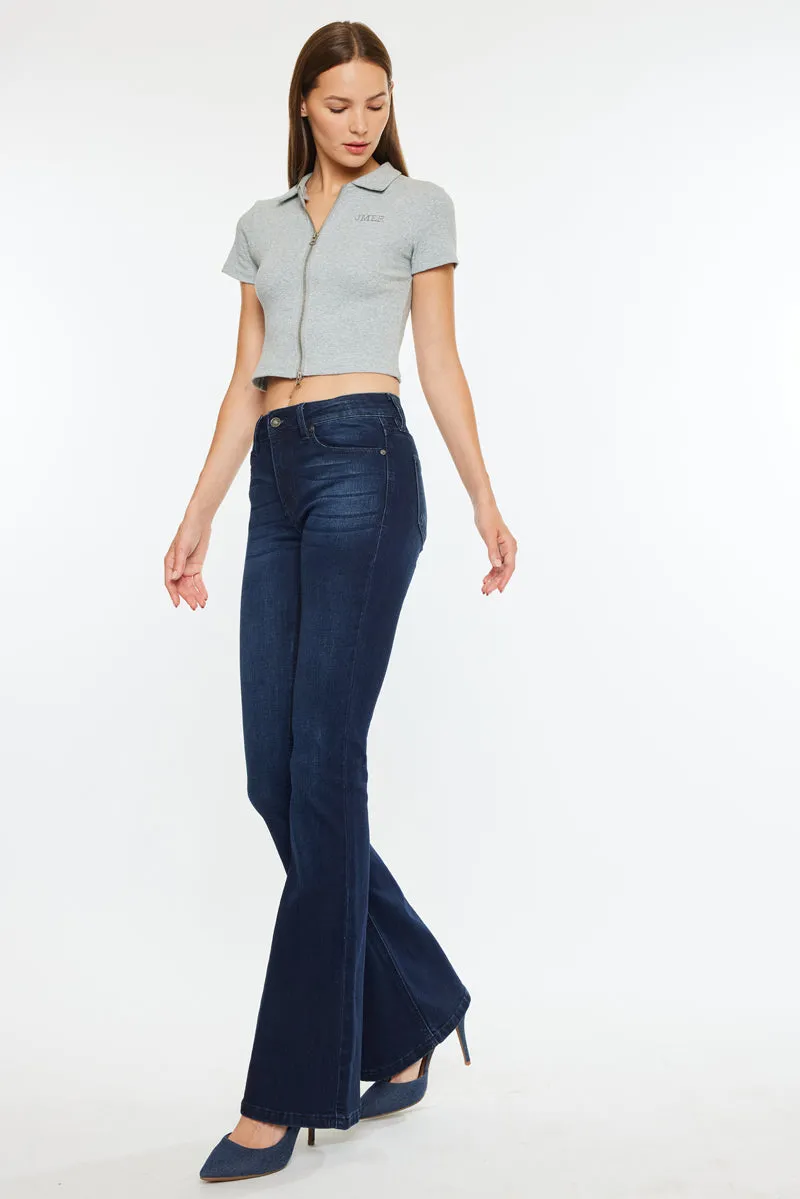 Trisha Mid Rise Classic Flare Jeans