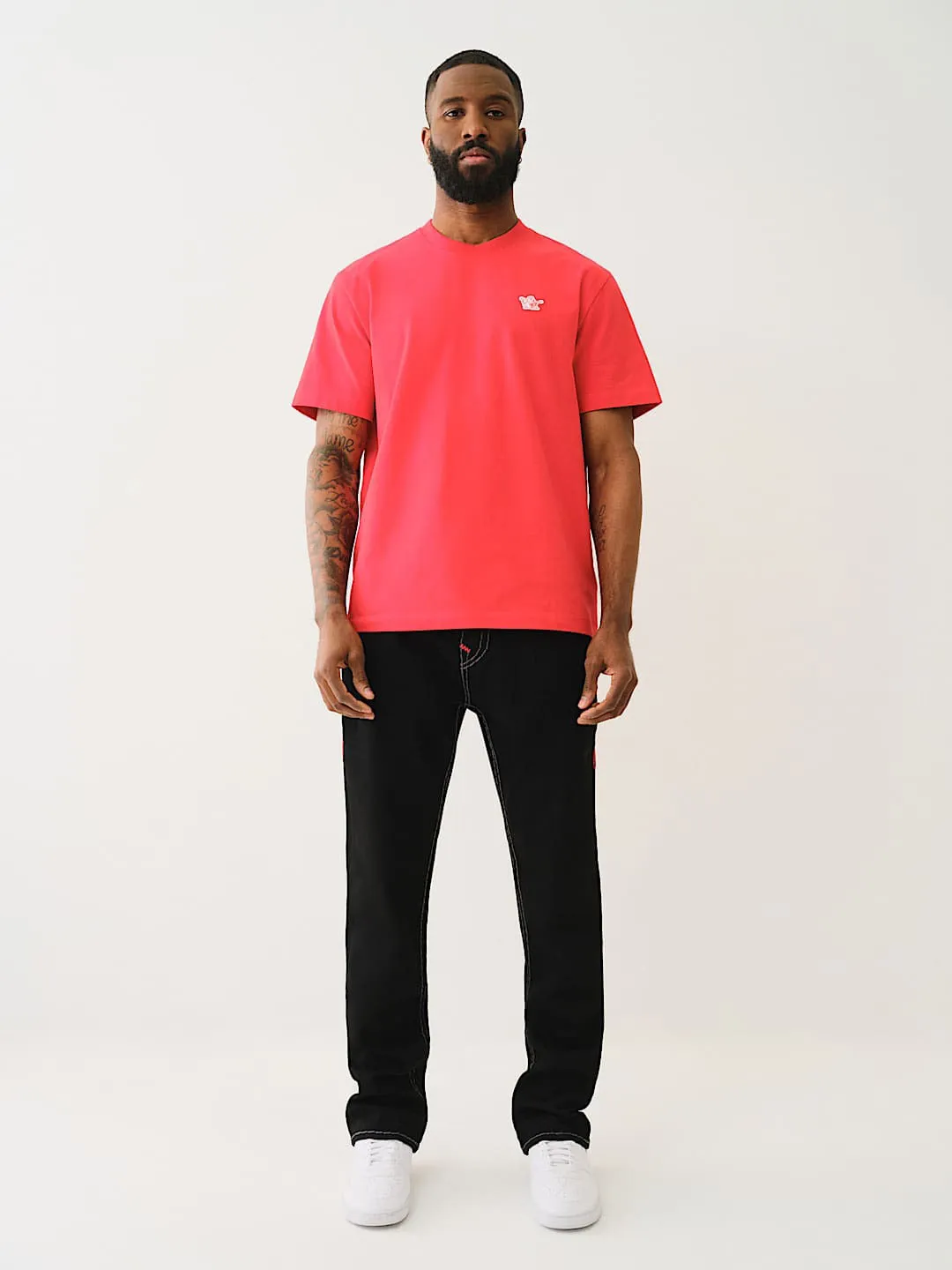 True Religion Men Black Straight Fit Solid Jeans