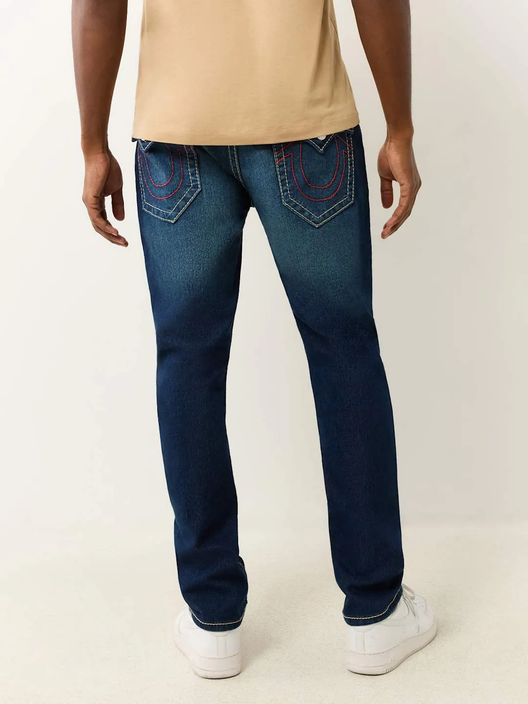 True Religion Men Blue Skinny Fit Washed Jeans