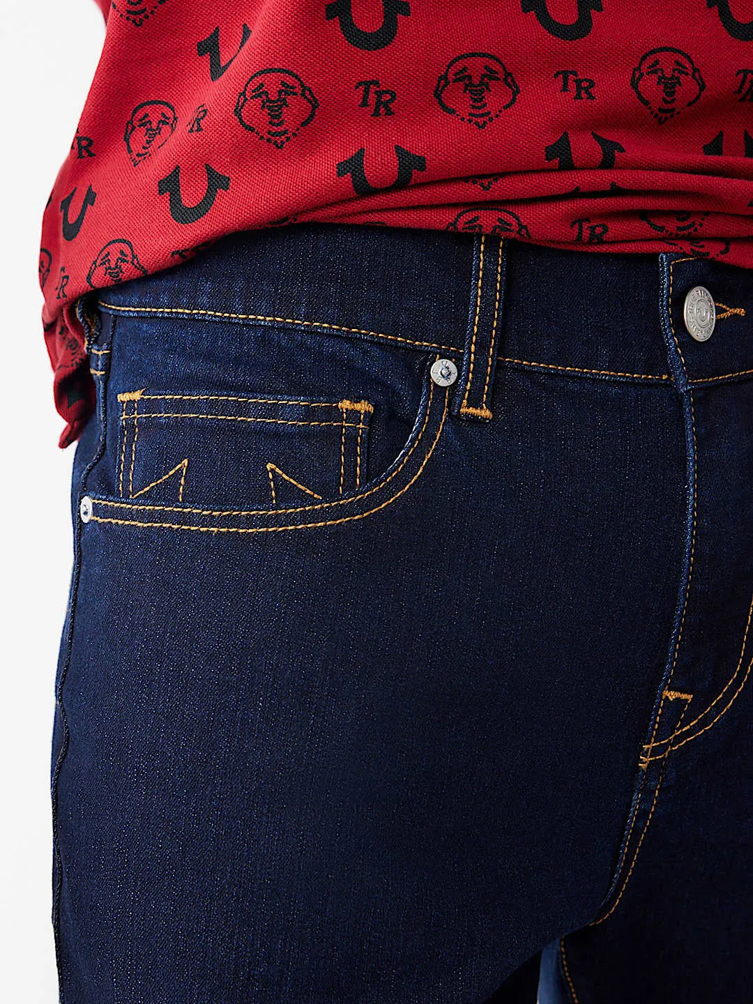 True Religion Men Blue Slim Fit Washed Jeans