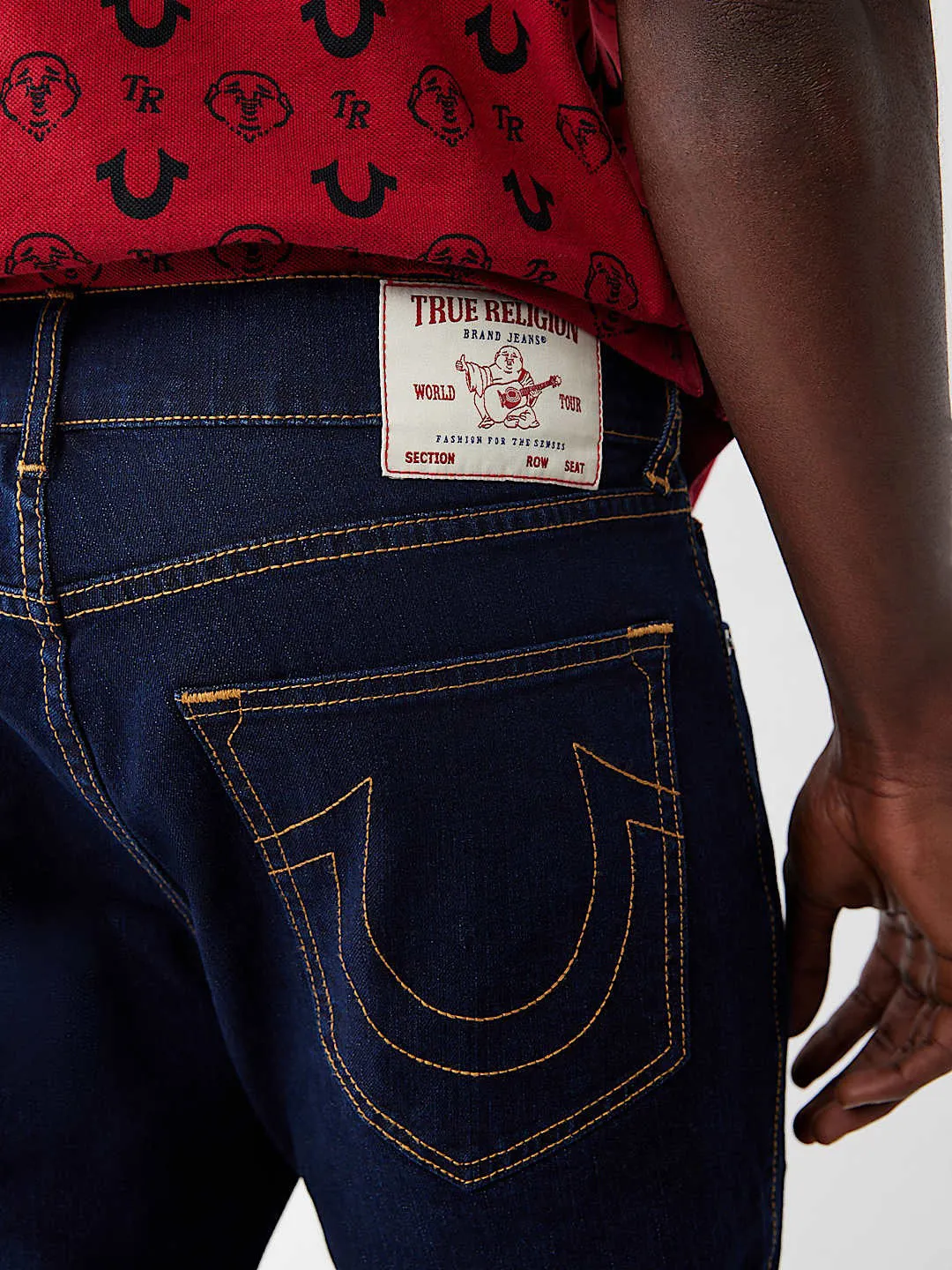 True Religion Men Blue Slim Fit Washed Jeans