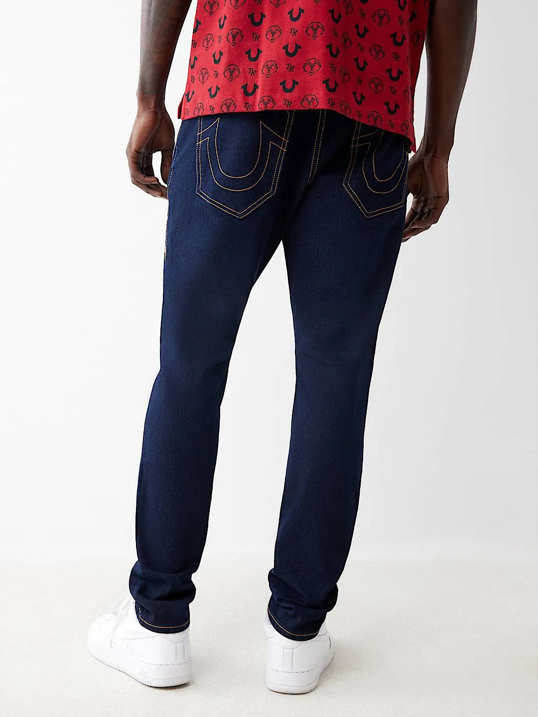 True Religion Men Blue Slim Fit Washed Jeans