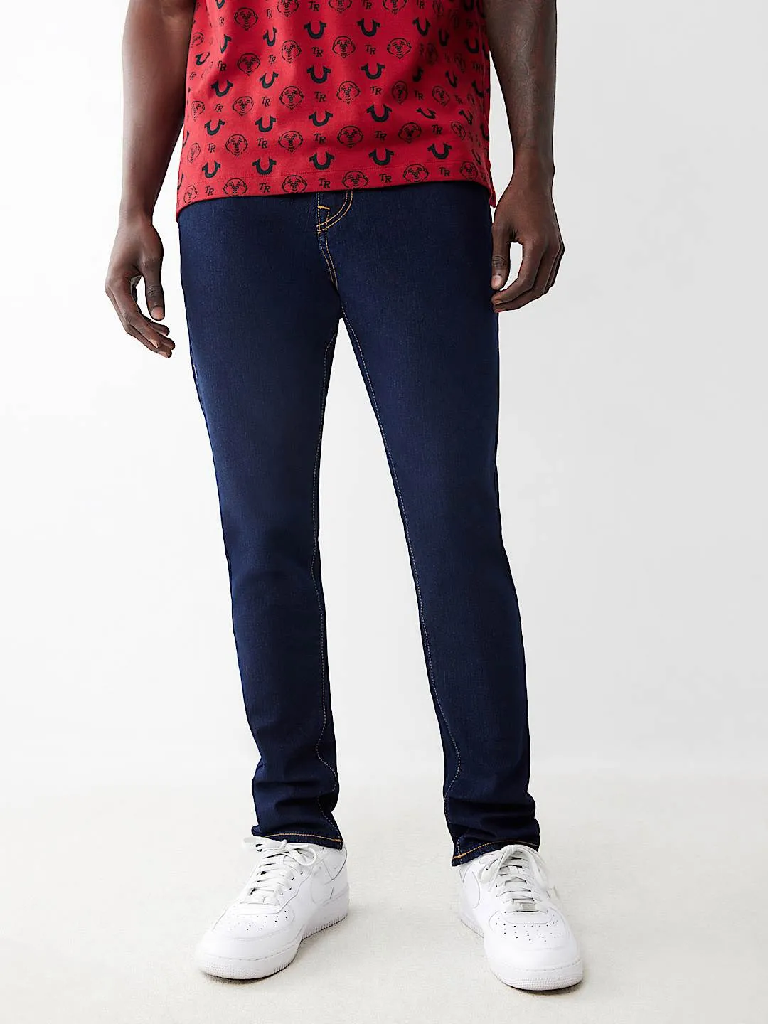 True Religion Men Blue Slim Fit Washed Jeans