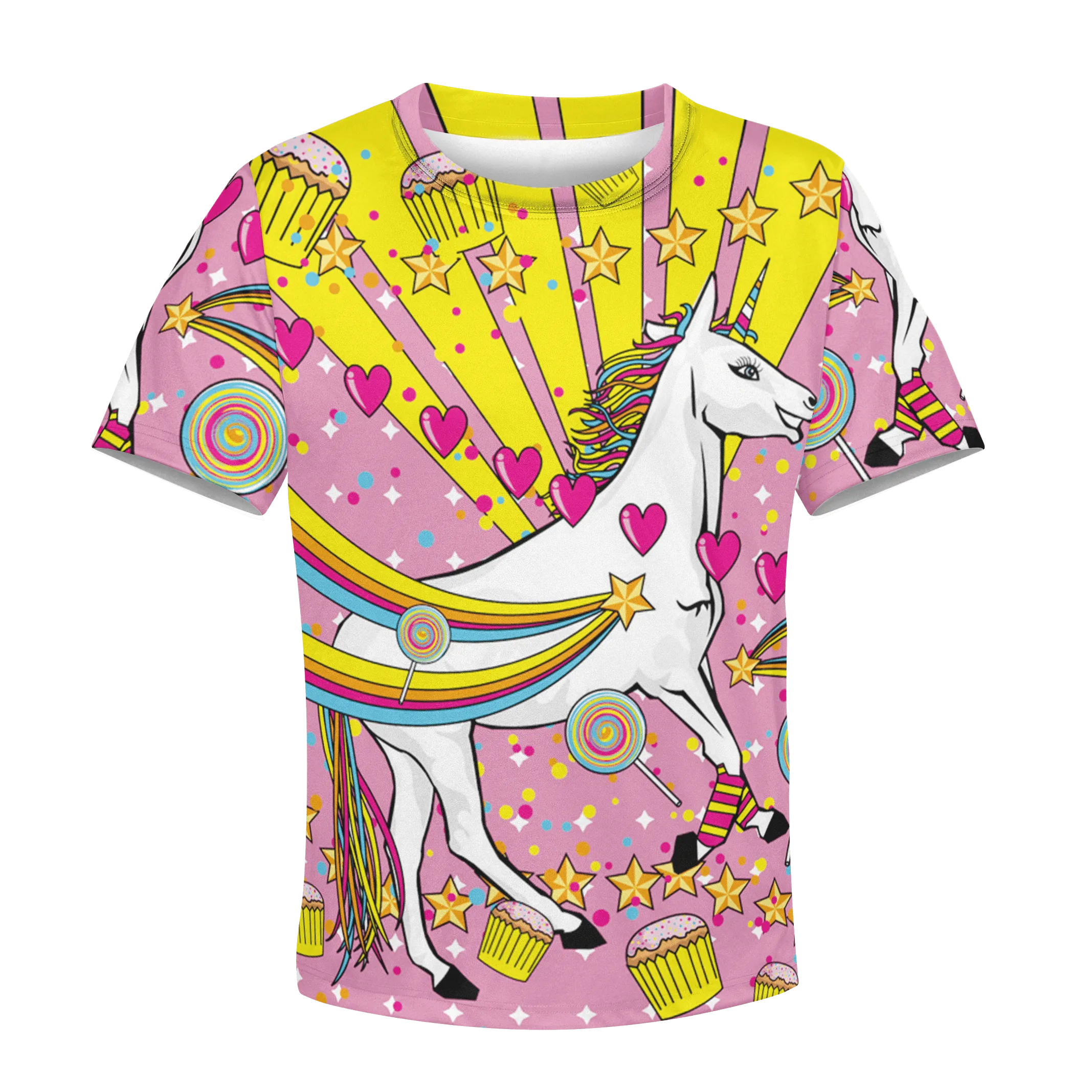 Unicorn with sweet heart Kid Custom Cosplay Hoodies Apparel