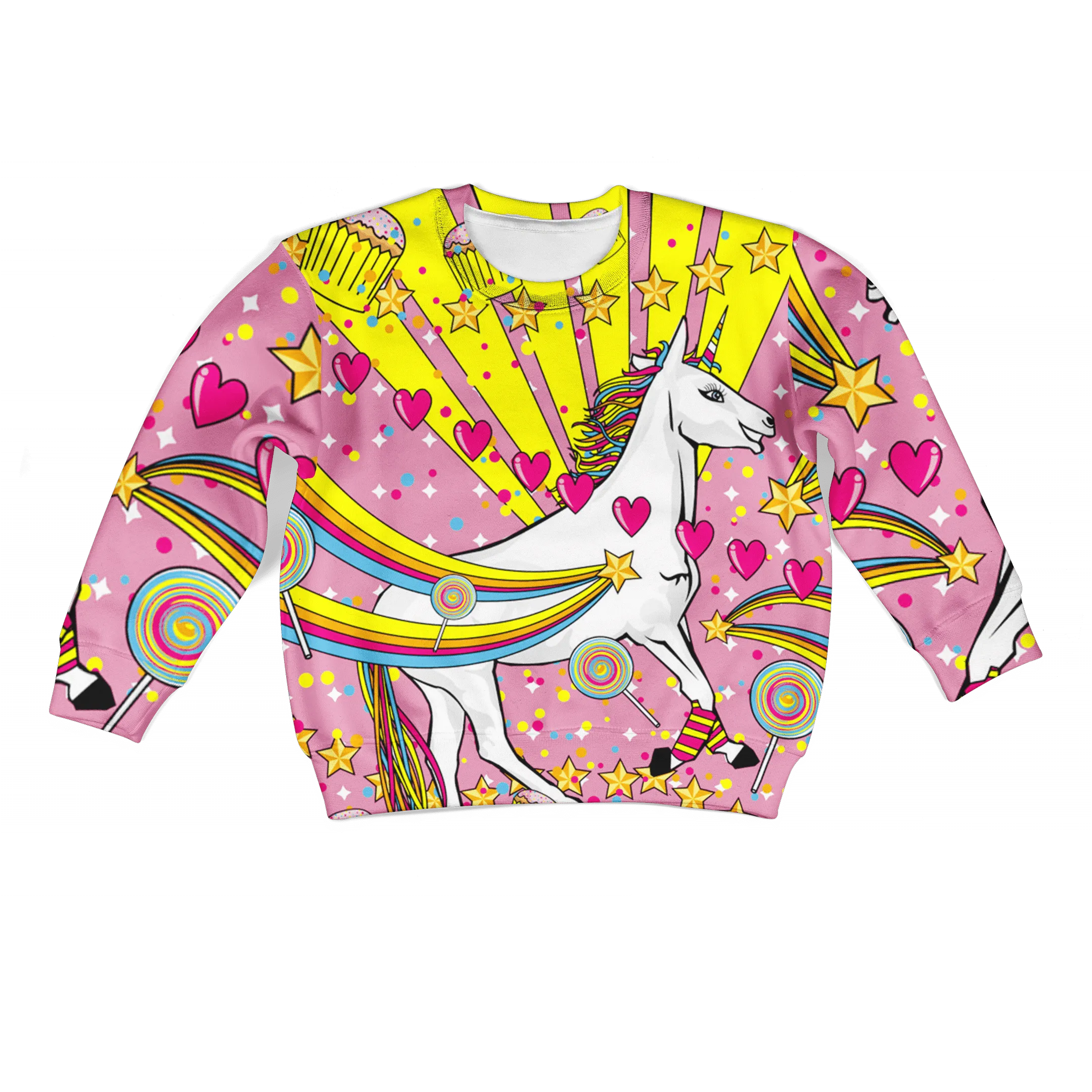 Unicorn with sweet heart Kid Custom Cosplay Hoodies Apparel