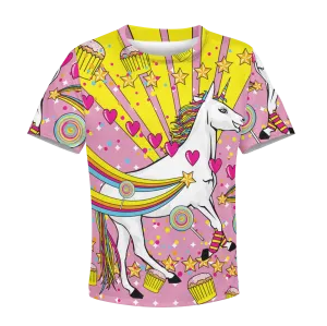Unicorn with sweet heart Kid Custom Cosplay Hoodies Apparel
