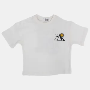 Unisex Baby Off-white Pyramids Cotton T-Shirt