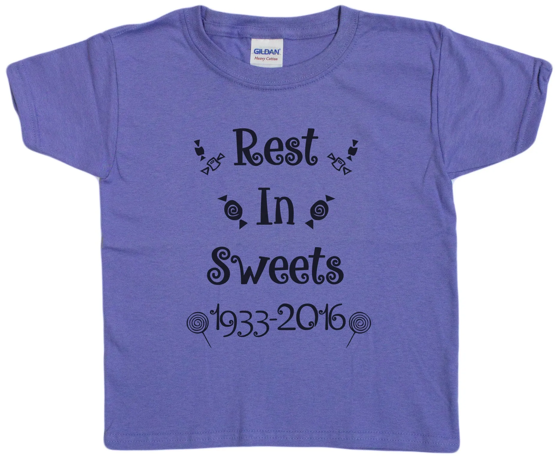 Unisex-Big Kids 4-20 Gene Wilder Tribute "Rest In Sweets" Youth T-Shirt