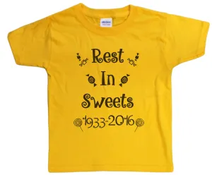 Unisex-Big Kids 4-20 Gene Wilder Tribute "Rest In Sweets" Youth T-Shirt