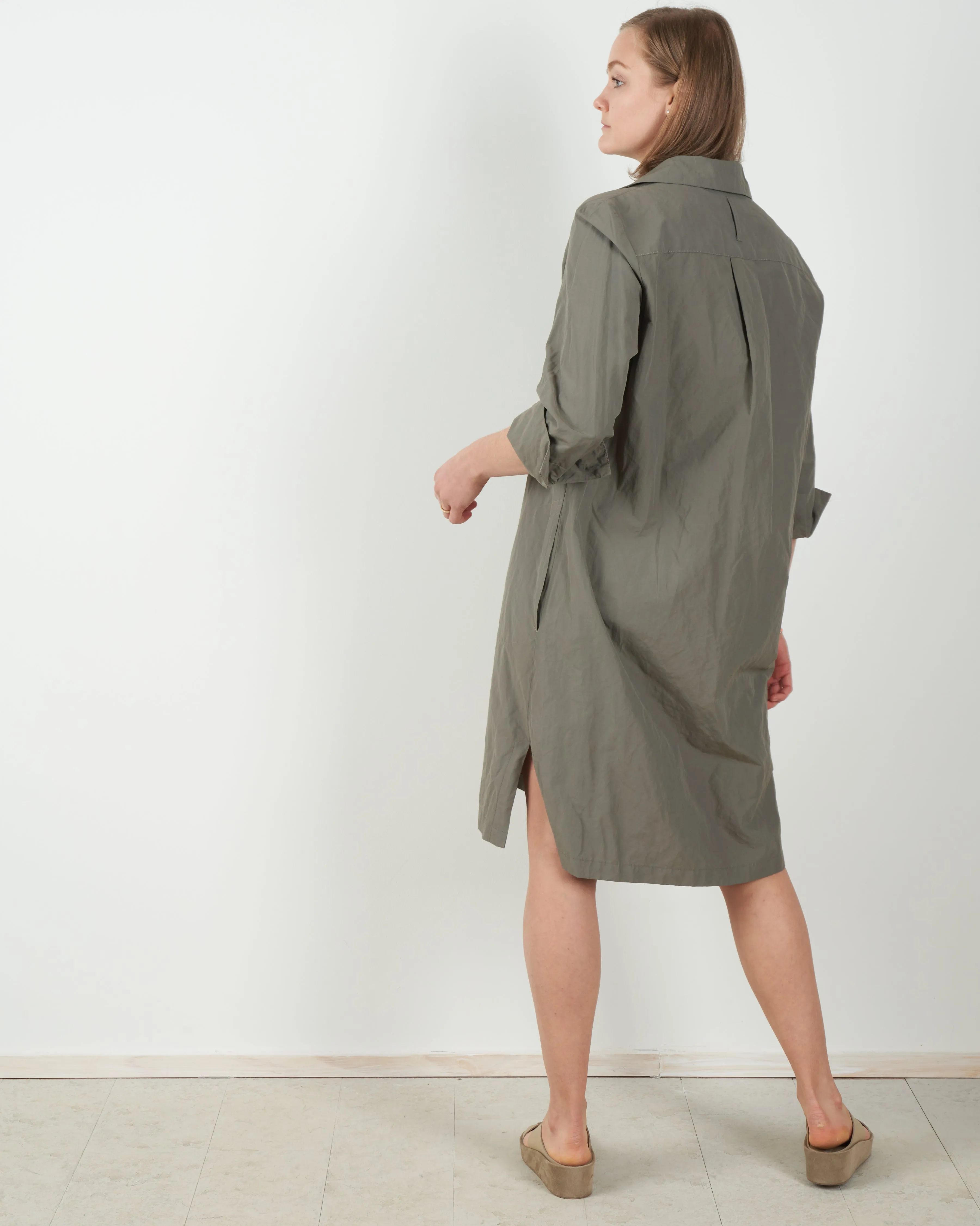 v-neck dress - olive