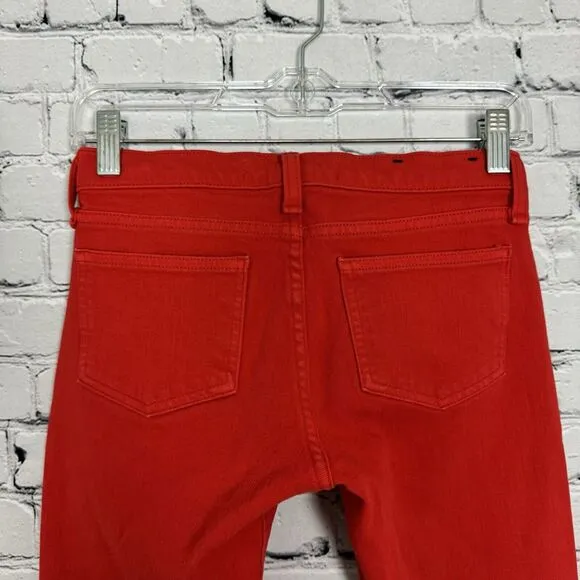 Veronica Beard Brooke Stretch 8.5 inch Crop Jeans in Neon Red Womens Size 24