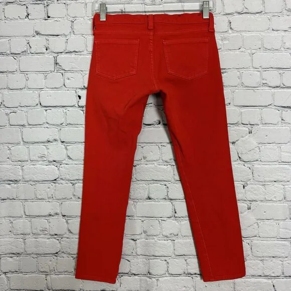Veronica Beard Brooke Stretch 8.5 inch Crop Jeans in Neon Red Womens Size 24