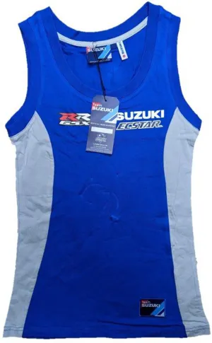 VEST Suzuki Ecstar Team Bike MotoGP BSB Womens Tank Top M9V NEW! Ladies Blue S