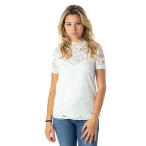 Vila Clothes Women's White T-Shirt with Playful Print