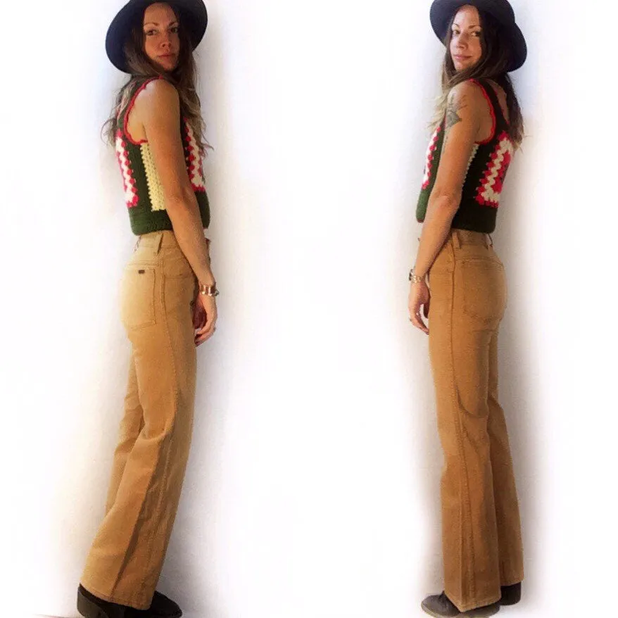 Vintage 70s 80s Mid rise boot cut jeans // hi rise denim