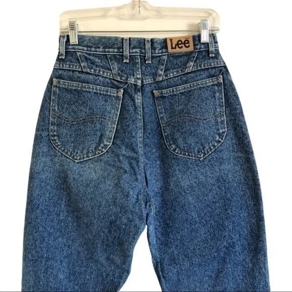 Vintage 90s Lee High Waist Blue Denim Mom Jeans Size 10 Long