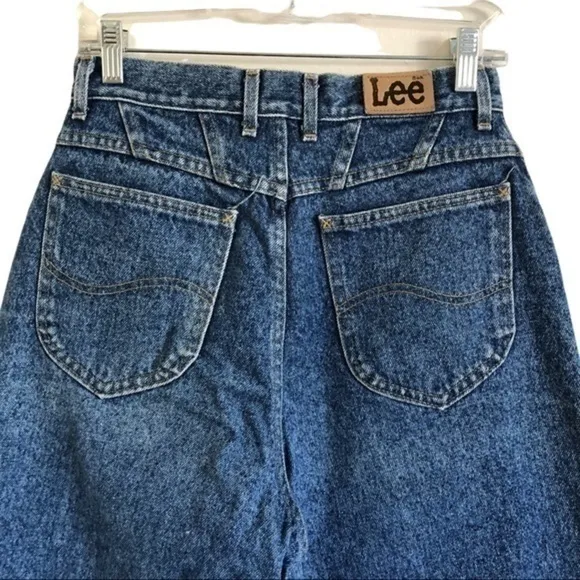 Vintage 90s Lee High Waist Blue Denim Mom Jeans Size 10 Long