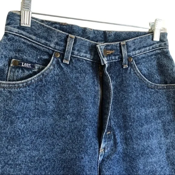Vintage 90s Lee High Waist Blue Denim Mom Jeans Size 10 Long