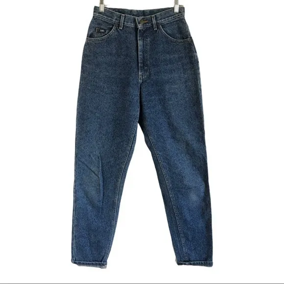 Vintage 90s Lee High Waist Blue Denim Mom Jeans Size 10 Long