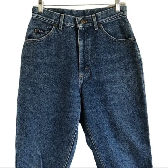 Vintage 90s Lee High Waist Blue Denim Mom Jeans Size 10 Long