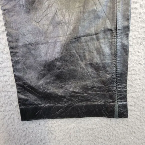 Vintage Gap Leather Jeans Women's Size‎ 6 Black Straight Leg High-Rise Pants