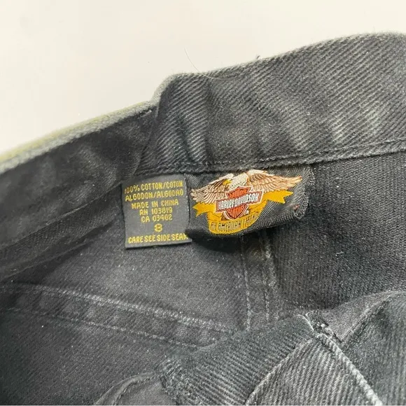 Vintage Harley Davidson Embroidered Flame Jeans Rare