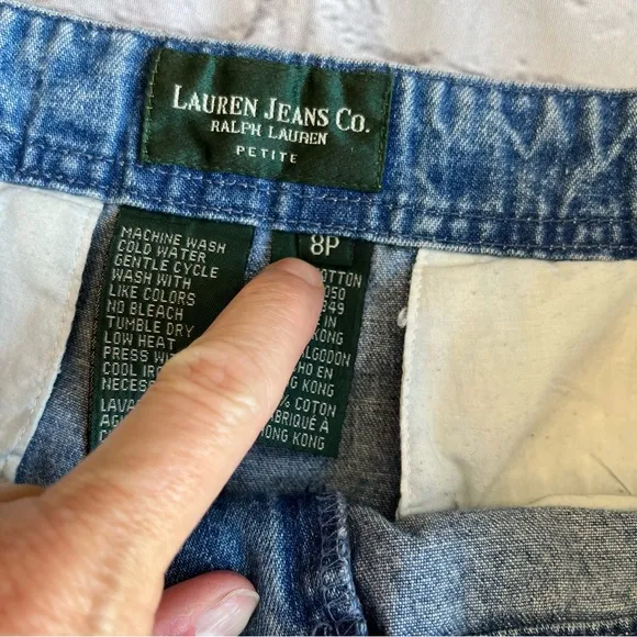 Vintage Lauren Ralph Lauren Jeans Cargo Utility 8P Women’s Wide Leg Cropped Y2K