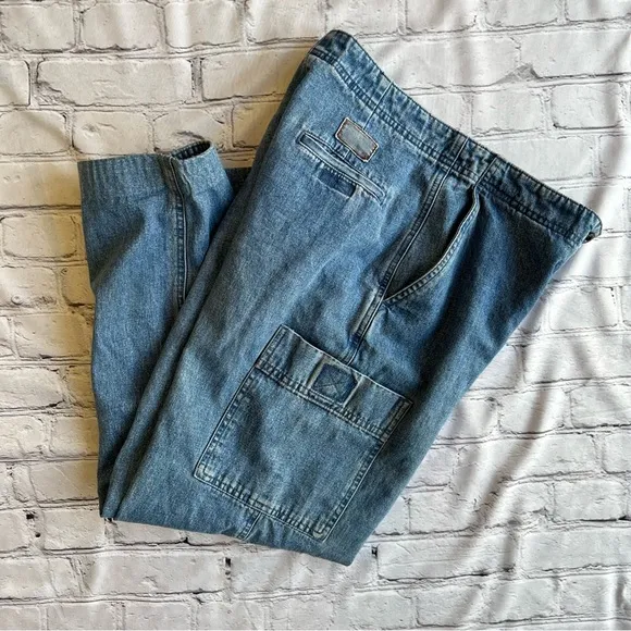 Vintage Lauren Ralph Lauren Jeans Cargo Utility 8P Women’s Wide Leg Cropped Y2K
