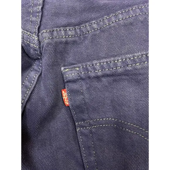 Vintage Levis 501 Womens Jeans Straight Denim Button Fly Made USA Purple 30x26