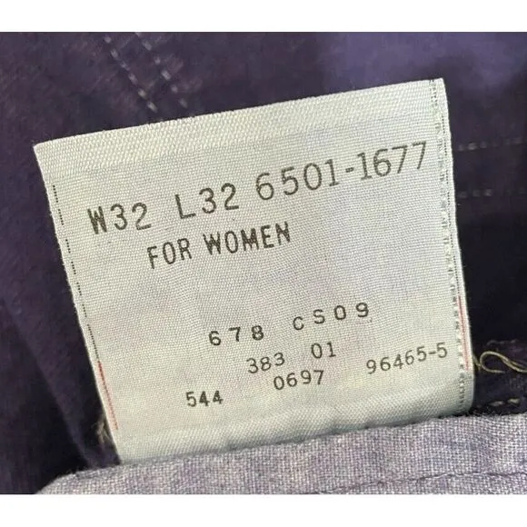 Vintage Levis 501 Womens Jeans Straight Denim Button Fly Made USA Purple 30x26