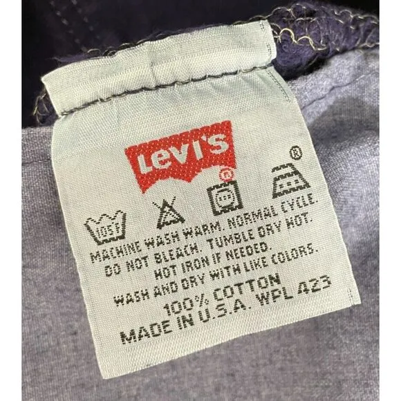 Vintage Levis 501 Womens Jeans Straight Denim Button Fly Made USA Purple 30x26