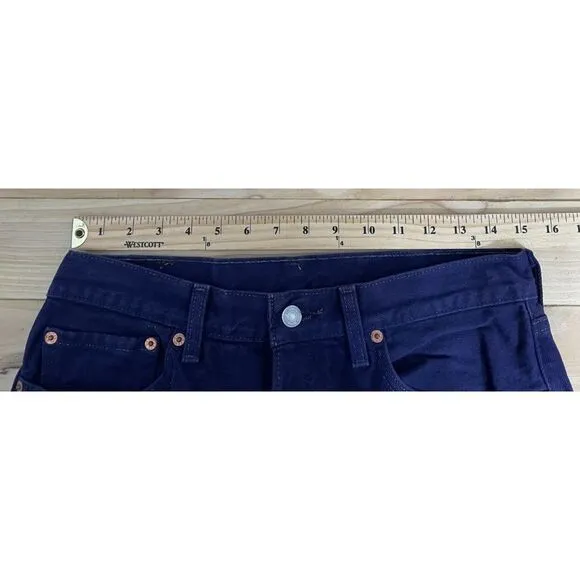 Vintage Levis 501 Womens Jeans Straight Denim Button Fly Made USA Purple 30x26