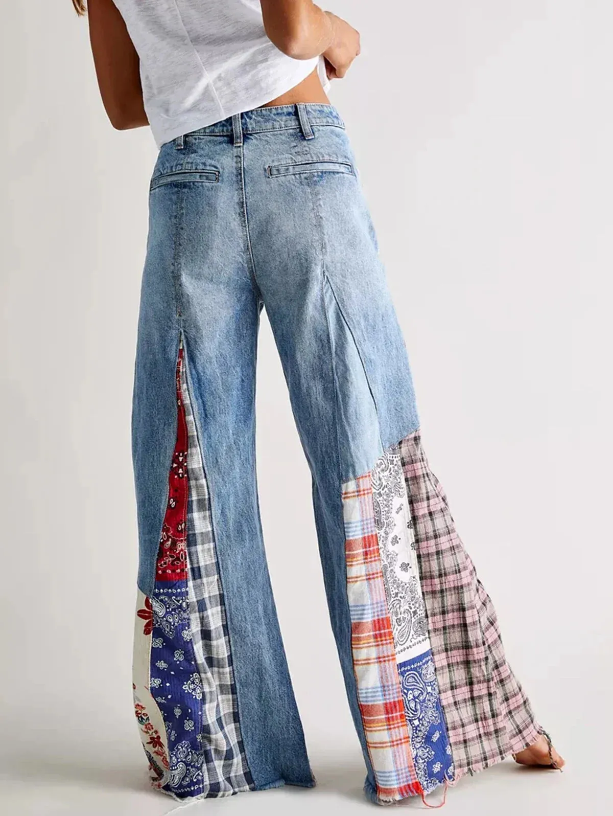 Vintage Patchwork Flare Jeans