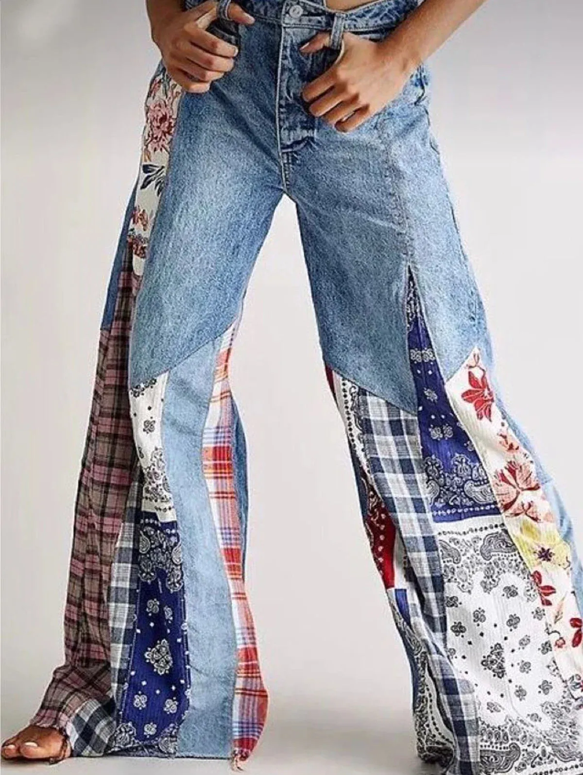 Vintage Patchwork Flare Jeans